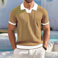 Men's Lapel Jacquard Texture Slim-fit T-Shirt