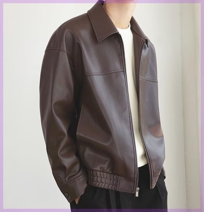 Men's New Motorcycle Clothing Leather Coat