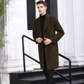 Double Breasted Woolen  Trench Long  Coat