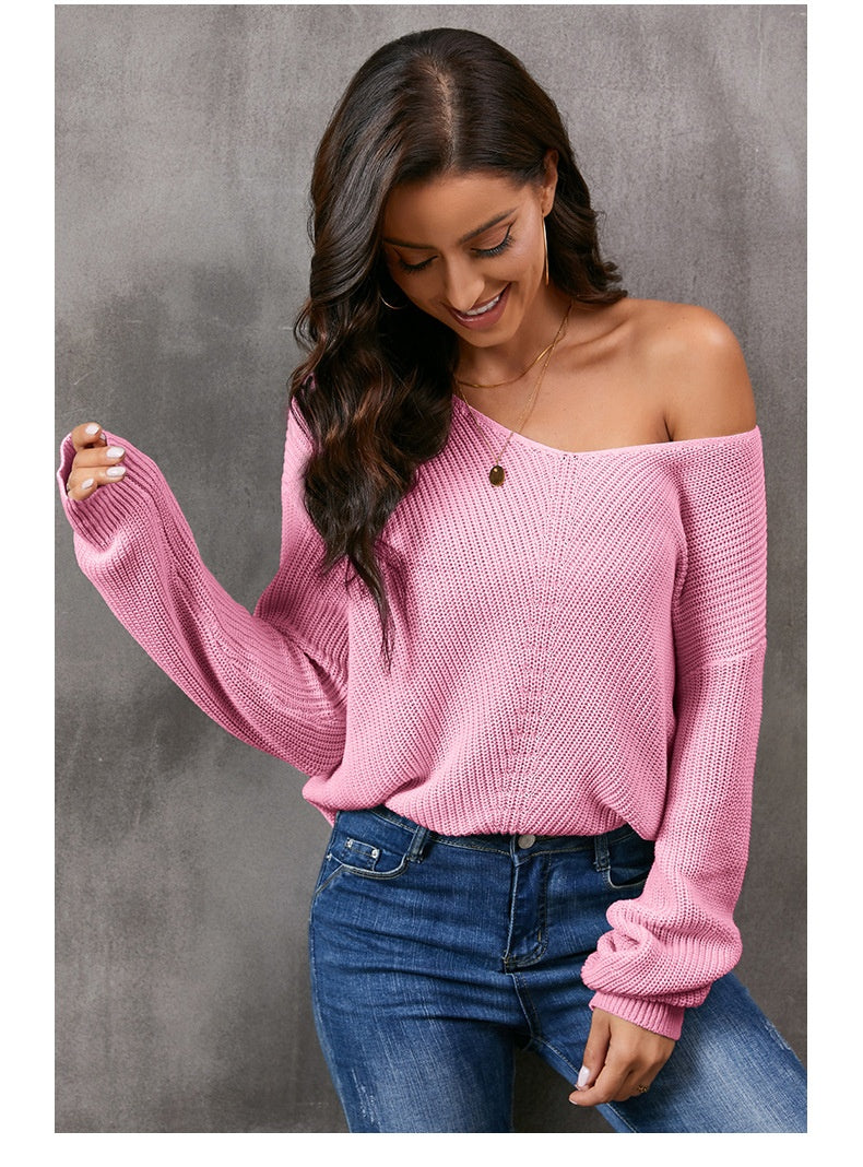 Threaded Long Sleeve Women's Slim Fit Sweater