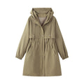 Windbreaker Loose Hooded Mid-length Slimming Coat