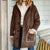 Retro Suede Hooded Woman Coat