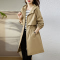 Windbreaker Loose Hooded Mid-length Slimming Coat