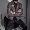 Men's New Motorcycle Clothing Leather Coat