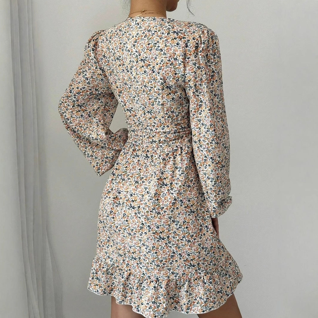 Printed Long-sleeve Dress