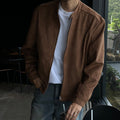 Brown Maillard Stand-up Collar Jacket