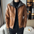 Velvet Padded Plus Size Men's Leather Jackets