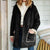 Retro Suede Hooded Woman Coat