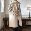 Japanese Hoodie Woolen Trench Coat