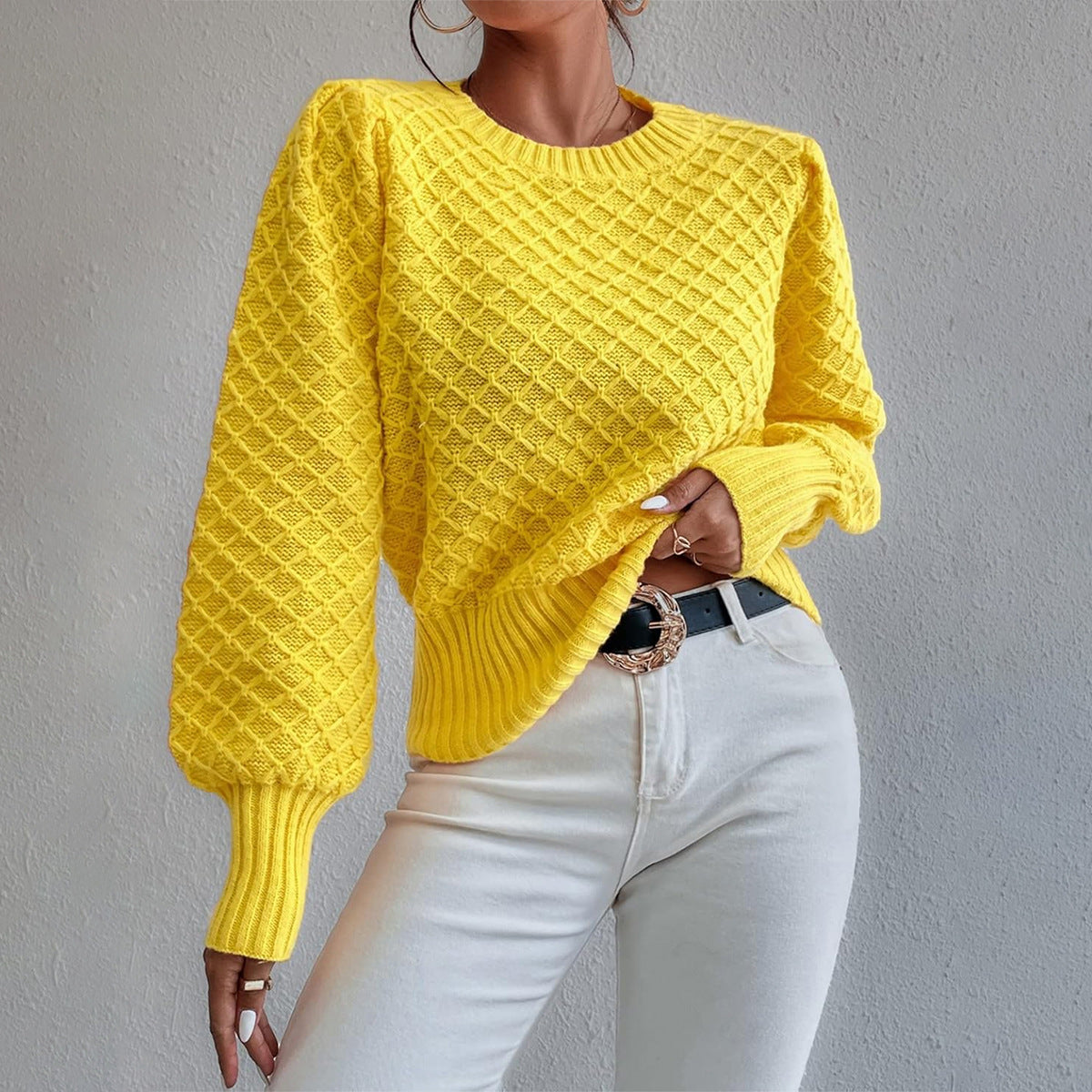 Round Neck Long Sleeve Sweater