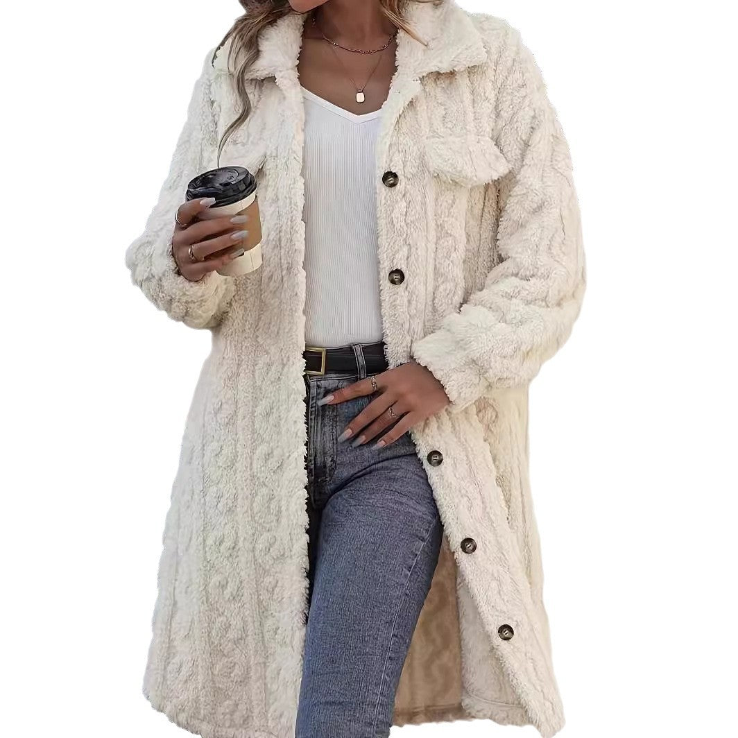 Fashion Plush Casual Long Coat