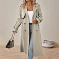 European And American Style Belt Trench Coat Women's High Sense