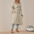 European And American Style Belt Trench Coat Women's High Sense