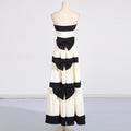 Tube Striped Bow Decoration Dress