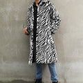 Men's Square Collar Imitation Fur Long Overcoat