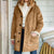 Retro Suede Hooded Woman Coat