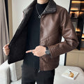 Velvet Padded Plus Size Men's Leather Jackets